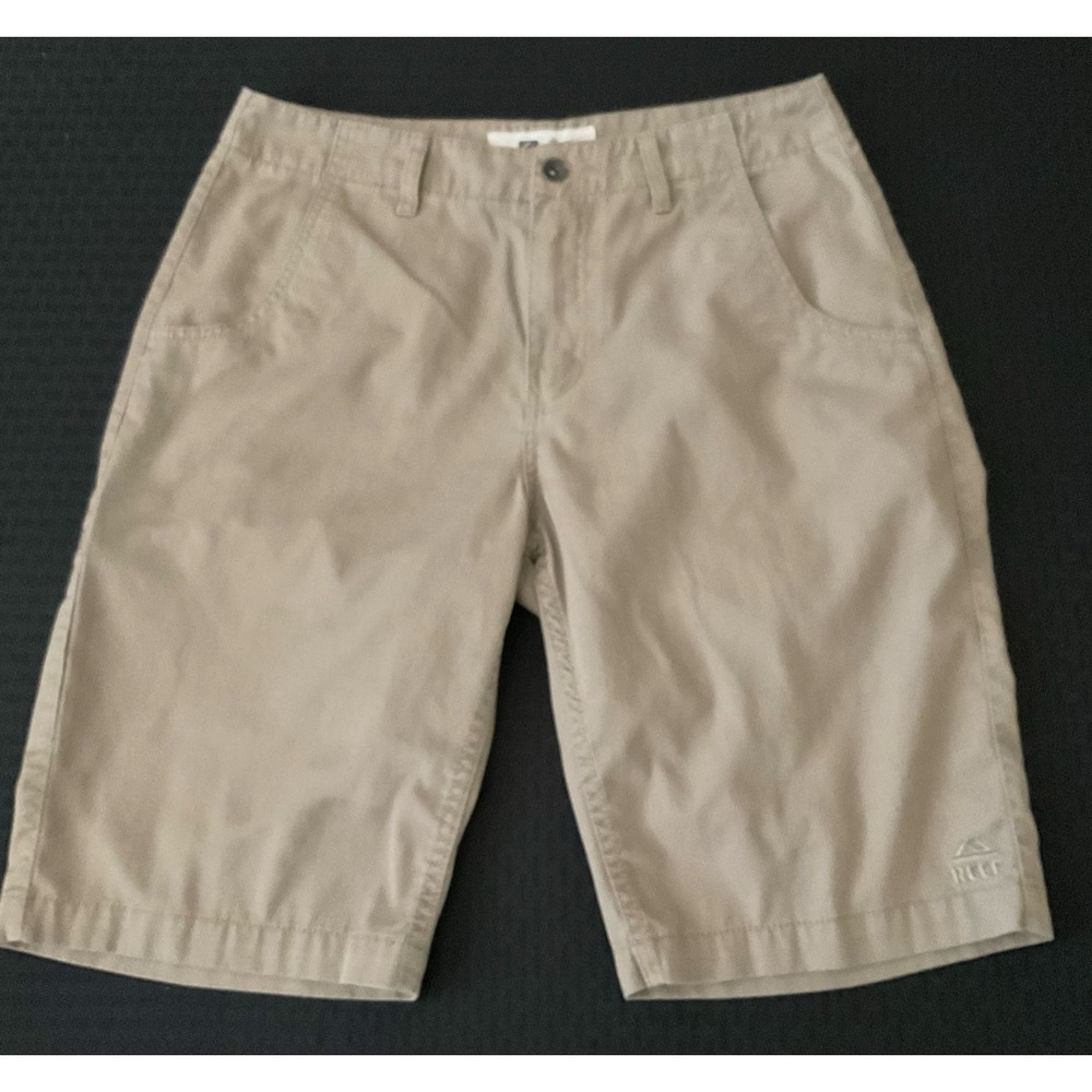 Reef Shorts Mens 31 Beige Chino Flat Front 10.5" Inseam Pockets Casual Summer